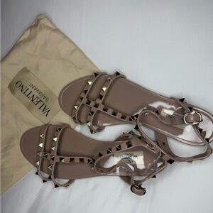 Valentino Garavani Women's Nude Rockstud Jelly Sandals